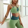 Active Sets Cloud Hide Fitness Yoga Set Gym Sport Suits Sexy Women Sports Wear Girl Clothing Booty Yoga Pants Leggings Bra Top SportswearL231007