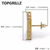Topgrillz hiphop -mäns bling smycken örhänge guldfärg isad ut mikro pave kubik zirkon lab d studörhängen med skruv rygg244k