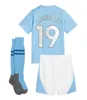 2023 2024 Kits de futebol infantil HAALAND JERSEYS DE FUTEBOL GREALISH STERLING MANS CIDADES MAHREZ DE BRUYNE FODEN kit de futebol