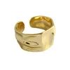 INS Cool Style Fashion Irregular Concave Convex Gold Silver Ring Temperament Electroplating Ring Female Opening Jewelry