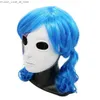 Party Masks Game Sally Face Mask Sally Masks Blue Wig Sallyface Cosplay Wig Halloween COS Props Playful Face Halloween Latex Mask Q231007