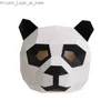 Masques de fête 3D papier moule Panda tête masque couvre-chef modèle Animal Halloween Cosplay accessoires adultes enfants partie jeu de rôle habiller bricolage artisanat masques Q231007