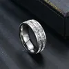 8mm 4mm Carré Plein Diamant Couple Anneaux Pour Hommes Et Femmes Argent Eedding Bague De Fiançailles Bande Personnalisé Titane Acier Bijoux Bijoux Anillos En Gros