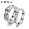 8mm 4mm Carré Plein Diamant Couple Anneaux Pour Hommes Et Femmes Argent Eedding Bague De Fiançailles Bande Personnalisé Titane Acier Bijoux Bijoux Anillos En Gros