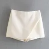 Rokken Shorts Damesmode Asymmetrische Vintage Hoge Taille Rits aan de zijkant Vrouwelijke Skort Mujer