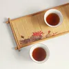 Plateaux à thé en bois massif, tapis de séparation, longue tasse en bambou, support de soucoupe, ensemble d'ustensiles de cérémonie