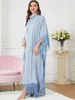 Casual klänningar Mellanöstern Kläder Kvinnor Tasslar i full längd Klänning Muslim Islamisk lös Abaya Kaftan Dubai Fashion Clow Moroccan Robe
