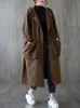 Damen Wollmischungen Damen Trenchcoat Frühling Herbst Oberbekleidung Kapuzentaschen Lose lässige Damenbekleidung Vintage Windjacken Jacken 231007