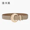 Belts Lady Second Cow Leather Wide Fashion Versatile Dress Summer Closed Waist Show Solid Colorful Belt Women Drop