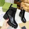 2023 Klassieke Dames Designer Laarzen Hoge Hakken Enkellaars Metalen Platform Laars Leer Winter Rubber Bootie Casual Schoenen Sneakers