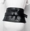 Bälten Kvinnor Runway Fashion Patent Pu Leather Cummerbunds Female Dress Corsets Waistband Decoration Wide Belt R1521