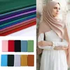 Scarves Elegant Modest Women Bubble Chiffon Solid Oversizes Muslim Head Scarf Ladies Shawl and Wrap Female Foulard Hijab Stoles 231007