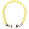 1017 ALYX 9SM couleur PVC Transparent chaîne cubaine serrure en métal collier européen et américain Simple mode Hip Hop bijoux 298W