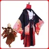 アニメGenshin Impact Five Kasen Cosplay Kaedehara Kazuha Cosplay Costume Kimono Halloween Carnival Samurai Costume Prop Wigcosplay