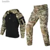 Autres vêtements HAN WILD Airsoft Paintball Vêtements de travail Uniforme militaire Tactique Combat Camouflage Chemises Cargo Genouillères Pantalon Armée SuitL231007