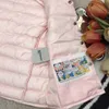 Chaleco de plumas de ganso blanco para niños, chaqueta sin mangas rosa encantadora para bebé, talla 100-170 CM, etiquetas completas, chaleco para niños Oct05