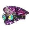 Party Hats Captain Hat Hat Shining Crystals Blising Goggles Oficer Hat for Party Wholesale 231007