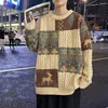 Men's Sweaters Christmas Style Sweater Loose Fit Knitwear Colorblock Elk Snowflake Cozy Thick Knitted For