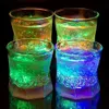 Wijnglazen geactiveerde veelkleurige LED ouderwetse bril ~ Leuke oplichtende drinkbekers - 10 oz. - Set van 4 espressokopjes Glaswerk Coffe 231007