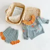 Kleidungssets Herbst Kleinkind Baby Mädchen Kleidung Anzug Gestrickte Gestickte Lotusblatt Kragen TopSpitze Hosen 2 Stücke Kleinkind Baby Mädchen Pullover Sets 231006