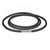 Sälj 20st Lot Fashion Men's rostfritt stål lås Black Wax Leather Cord Choker Halsband DIY202H