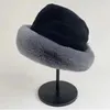 Breda breim hattar hink fluffig hatt kvinnor vinter varmt tjock kallt skyddande fiskare högkvalitativ plysch mode Panama 231007