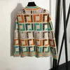 Kvinnors plusstorlekströjor Designer Luxury FF Colorful F Letter V-Neck Långärmad stickad Cardigan tröja Cardigans för kvinnor ofta