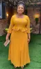 Etniska kläder 2023 Afrikanska klänningar för kvinnor Elegant bröllopsfest aftonklänning Kaftan Abayas Plus Size Chiffon Boubou Dress