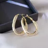 Stud Koreanische Gold Farbe Mesh Kristall Hoop Ohrringe Frauen Mode Schmuck Luxus Geometrische Gitter Großen Kreis Ohrringe Femme 231006