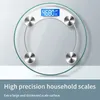 Kroppsvikt skalor 28 cm transparent badrumsskalor LCD elektronisk digital smart skala kroppsbalans Hälsoskalor Batterifolvet skalor 231007