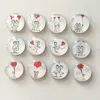 Fridge Magnets 12pcs/lot Cute Round Glass Fridge Magnet Cartoon Message stickers for gift Home Decoration 231007