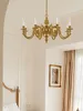 Pendant Lamps French Copper Chandelier Villa Living Room Luxury Atmosphere European Bedroom Restaurant American Retro