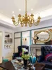 Pendant Lamps French Copper Chandelier Villa Living Room Luxury Atmosphere European Bedroom Restaurant American Retro