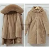 Women's Fur Faux Fur 2023 New Winter Jacket Women's Parkas Thick Warm Fur Lining Long Parka Fe Hooded Fleece Padded Coat Distachable Outwear 5XLL231007