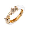 Brazalete de pantera leopardo para mujer, Pulseras de animales, brazalete de Jaguar, joyería para mujer, resina de cristal Multicolor, regalo de fiesta dorado, Pulseras286x