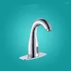 Bathroom Sink Faucets Brass Infrared Automatic Sense Chrome Plated Faucet Single Hole Basin Water Tap Fixture