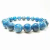 MG0515 sur 10 mm Bracelet empilable en apatite bleue Bracelet de pierres précieuses de haute qualité Bracelet de bien-être émotionnel de protection pour hommes 262N