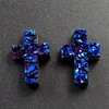 Натуральный агат друзы синего цвета, ожерелье из камня, ювелирные изделия, кулон, медальоны 290A