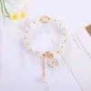 Bracciale con perline popcorn margherita, fiore dell'amicizia, zucca, braccialetto con perline di vetro, per ragazze, accessori per gioielli di Halloween