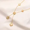 Классический 4/четырехлистный клевер ожерелье Дизайнерские украшения для женщин Несколько ожерелья с подвесками Рождественский свадебный подарок Высокое качество 18-каратного позолоченного золота