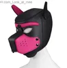 Party Masks Pink Pig Mask Sexy Cosplay Role Play Pig Full Head Mask Soft Pu Leather Puppy Hood Stage Performance Props Q231009