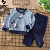 Clothing Sets 2023 Autumn Winter Kids Thick Warm Flannel Pajama Baby Boys Girls Cartoon Long Sleeve O neck Sleepwear Pyjamas 231007