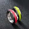 Titanium roestvrij staal nachtgloed roterende lichtgevende ring voor mannen vrouwen decompressie angstbestendig vingerringen band sieraden accessoires groothandel goedkoop