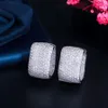 Clip-on Vite posteriore Lusso Oro Argento Colore Cerchio tondo Orecchini a cerchio per le donne Cubic Zirconia Dubai Gioielli da sposa Dichiarazione 207I