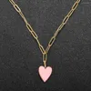 Collane con ciondolo Collana ZMFashion per donna Moda a forma di cuore Rosa Amore Semplice Clavicola Girocollo in acciaio inossidabile Regalo di gioielli