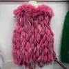 Pelliccia da donna 2023 Autunno Inverno Donna Imitazione Gilet Moda Raggi Nappa Gilet Casual Colore solido Caldo Breve Outwear