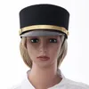 Party Hats Luxury Hat Women Men Military Caps Anime Cosplay Top Hat Flat Female Autumn el Waiter Hat Captain Caps for Stage Performance 231007