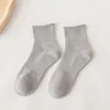 Women Socks Solid Color Black White Gray Women's Mid-tube Spring And Summer Breathable Short-tube Medium Tube Sports