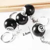 Nyckelringar Fashion Creative Billiard Pool Keychain Table Ball Key Ring Lucky Black No.8 Chain Harts smycken Tillbehör gåvor