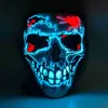 Party Masken Neue 3D Stereoskopische Glow Maske LED Modellierung Halloween Bühne Party Bungee Kaltlicht Blatt Glow Maske Q231009